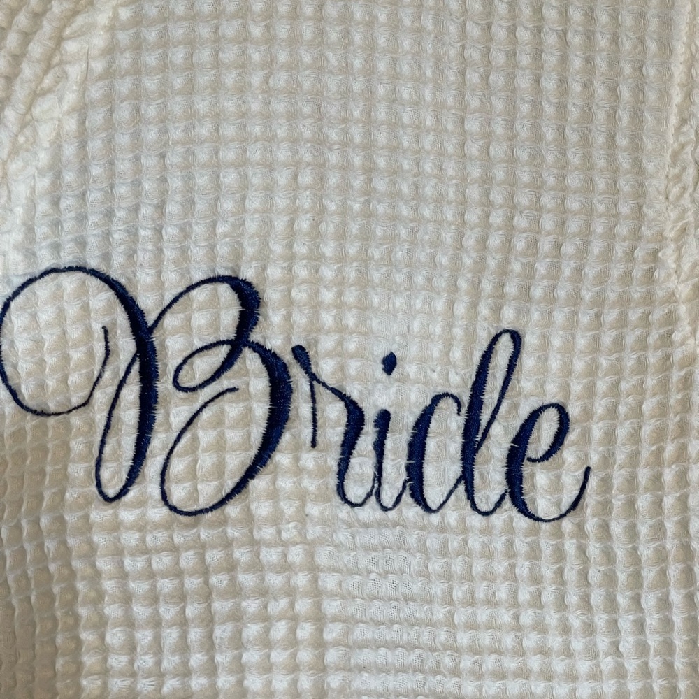BRIDE Waffle knit white robe. S/M Worn once. Soft and comfy.